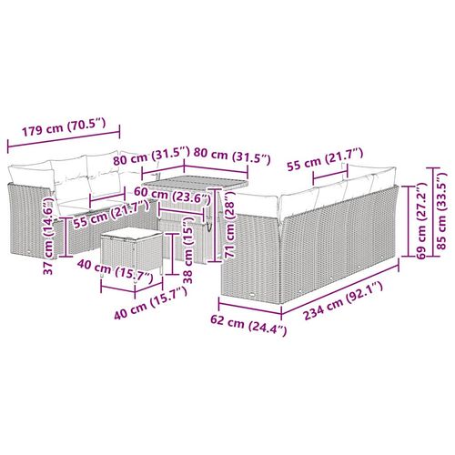 Zestaw Sof na Ogród 10 pcs Beżowy polirattan na Arena.pl