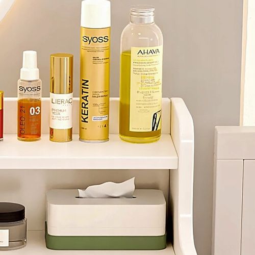 TOALETKA KOSMETYCZNA MAKIJAŻ Z LUSTREM BIAŁA SKANDYNAWSKI LOFT na Arena.pl