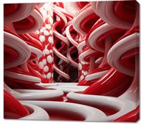 Obraz 100x90cm Czerwone Wiry