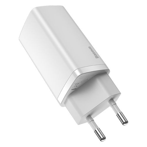 ładowarka sieciowa baseus gan2 lite, usb + usb-c, 65w, eu (biała) na Arena.pl