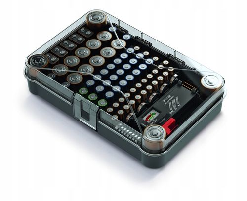ORGANIZER NA BATERIE BATTERY BOX POJEMNIK KOSZYK NA BATERIE 85 SZT + TESTER na Arena.pl