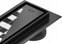 MEXEN 2w1 ODPŁYW LINIOWY 80 CM NISKI STAL 304 DUŻA PRZEPUSTOWOŚĆ CZARNY