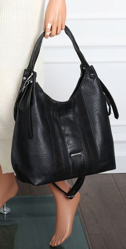 Torebka Damska Listonoszka Worek Shopper Torba na Ramię RS25047H Czarna na Arena.pl