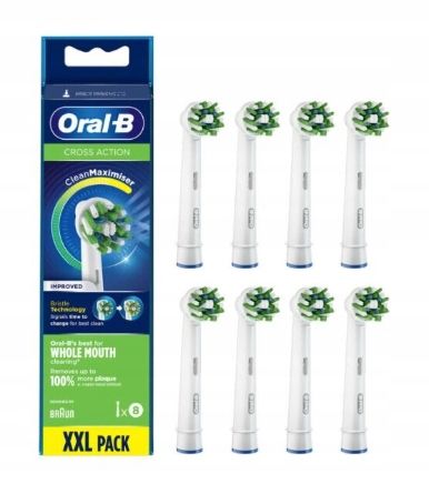 8 X KOŃCÓWKI BRAUN ORAL-B CROSS ACTION DO SZCZOTECZKI ELEKTRYCZNEJ ORYGINAŁ na Arena.pl