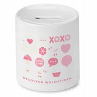 Skarbonka Prezent Walentynki Xoxo Wesołych Z Nadrukiem Ze Zdjęciem