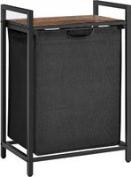 Kosz na pranie loft rustykalny brąz czarny 65 l jednokomorowy