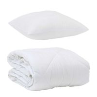 Kołdra z poduszką Biały 155 x 220 cm Mikrofibra