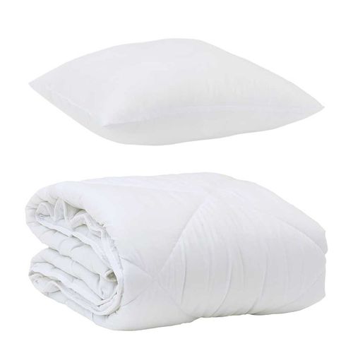 Kołdra z poduszką Biały 155 x 220 cm Mikrofibra na Arena.pl