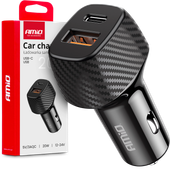 ŁADOWARKA SAMOCHODOWA QC PD 20W USB-A USB-C DO GNIAZDA ZAPALNICZKI