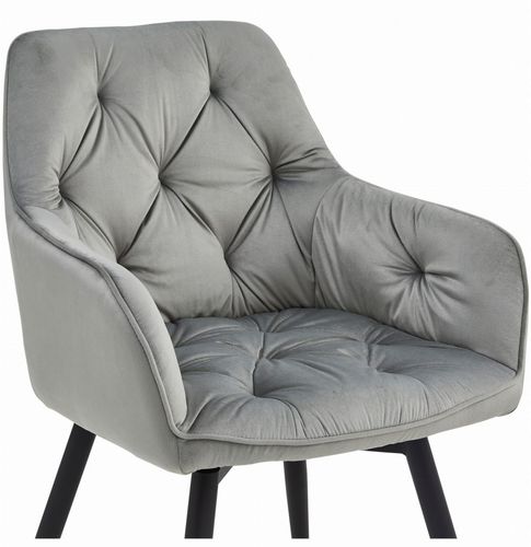 Krzesło JORK360 - aksamit srebrno-szary / nogi czarne x 1 na Arena.pl