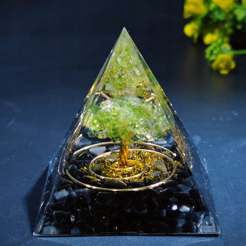 Piramida ORGONIT +LED Lampka PODSTAWA 5cm KRYSZTAŁ KAMIENIE AMULET 5cm HX14 na Arena.pl