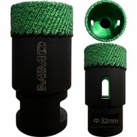 Otwornica diamentowa brazowana MMD Ø32 mm M14 do gresu ceramiki płytek