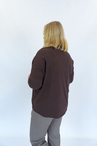 Czekoladowa Bluzka Damska z Aplikacją Serduszko UNI na Arena.pl