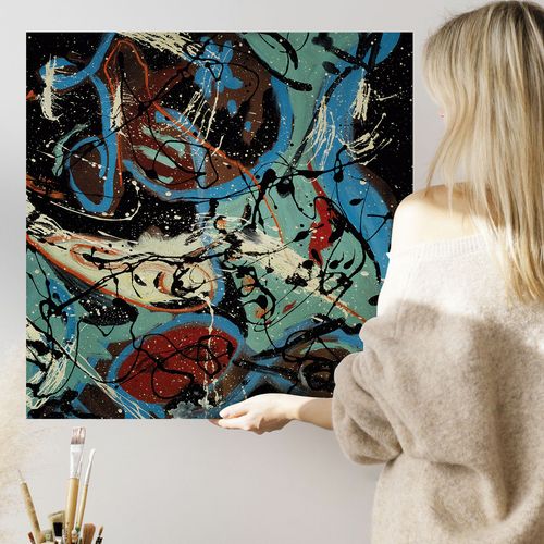 Obraz na płótnie abstrakcja Pollock 100x100 cm na Arena.pl