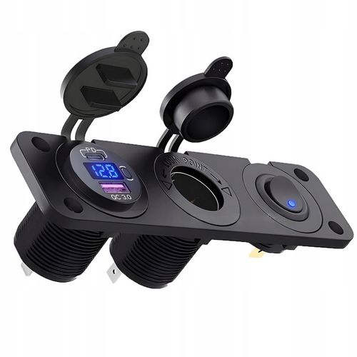 Gniazdo Zapalniczki 12V/24V Woltomierz Samochodowy PANEL Auto USB-C 22,5W na Arena.pl