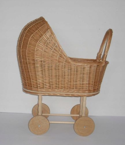 Wózek wiklinowy dla lalek NATURALNY pchacz pościel na Arena.pl
