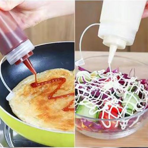 ZESTAW 2x BUTELKA DYSPENSER DOZOWNIK DO SOSÓW PRZEZROCZYSTY KUCHENNY 240 ML na Arena.pl