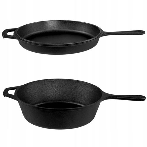 RONDEL ŻELIWNY Z PATELNIĄ 3 w 1 PATELNIA BRYTFANNA GARNEK 26 CM na Arena.pl