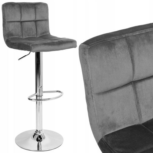 HOKER WELUROWY KRZESŁO BAROWE OBROTOWE REGULOWANE PIKOWANE BAR CHROM na Arena.pl