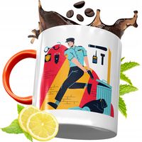 Kubek Pomarańczowy Dla Policjanta Idealny Prezent Z Nadrukiem Ze Zdjęciem