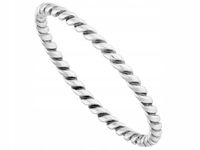 Srebrny Pierścionek Skręcany Pleciony Prosty Wąski Minimalistyczny Obrączka