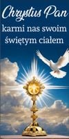 Baner religijny 200x100 cm Dekoracja boże ciało chrystus pan karmi nas
