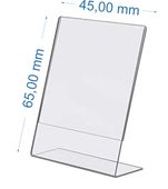 Cenówka z plexi Stojak na cenę 45 mm x 65mm - 10szt. w zestawie