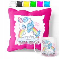 ZESTAW: KUBEK + POSZEWKA - JEDNOROŻEC UNICORN - PREZENT WIELE WZORÓW + IMIĘ