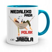 Kubek Błękitny Śmieszny Zabawny Niedaleko Pada Z Nadrukiem Ze Zdjęciem