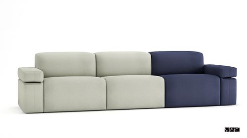Sofa Block 236 cm szary j. niebieski c.  D2 na Arena.pl