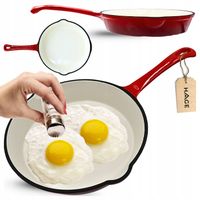 PATELNIA ŻELIWNA EMALIOWANA 20CM INDUKCJA OGNISKO GRILL GAZ TALERZ