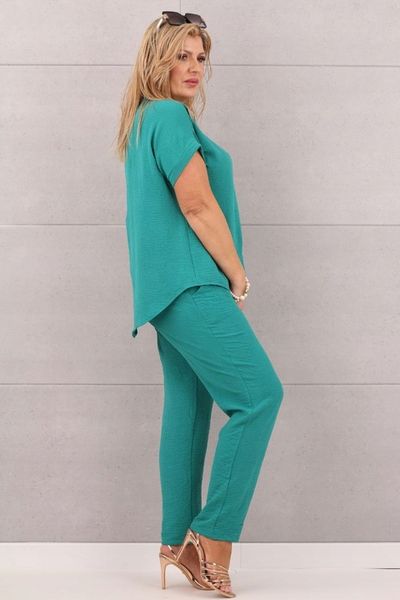 ELEGANCKI KOMPLET DAMSKI DUŻE ROZMIARY POLSKI PRODUCENT BLUZKA I SPODNIE zdjęcie 5