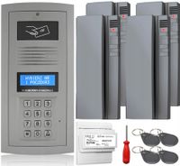 Domofon w zestawie Elfon OP-255R-P Natynkowy Furtka 4x Unifon Szary Brelok
