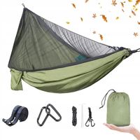 HAMAK TURYSTYCZNY SURVIVALOWY HAMAK Z MOSKITIERĄ PODRÓŻNY NA BIWAK ZIELONY