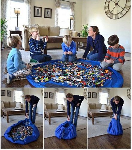 MATA DO ZABAWY WOREK POJEMNIK KLOCKI ZABAWKI 2 w 1 na Arena.pl