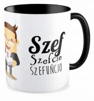 KUBEK czarny SZEF SZEFCIO KIEROWNIK DUŻO WZORÓW