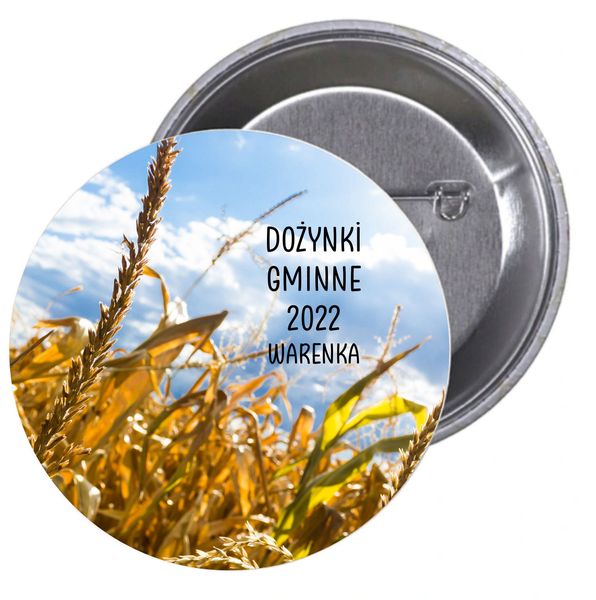 Przypinki buttony DOŻYNKI GMINNE z grafiką zdjęcie 1