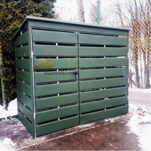 Wiata śmietnikowa spad tył 2,5x1,2m zielona Schowek  ID416 na Arena.pl