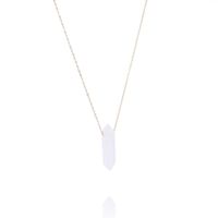 naszyjnik stal szlachetna pozłacana 14k złotem kryształ górski nst1479