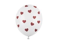 Balony 30cm, Serduszka, Pastel Pure White