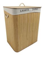 Kosz bambusowy na pranie z pokrywką 105 L naturalny