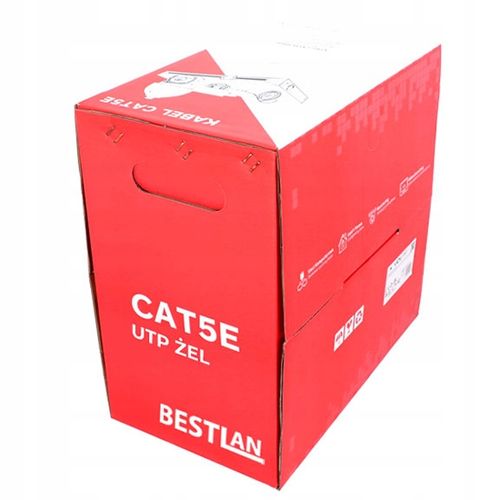 Kabel sieciowy zewnętrzny ziemny nieekranowany UTP 5E ŻEL 305m na Arena.pl