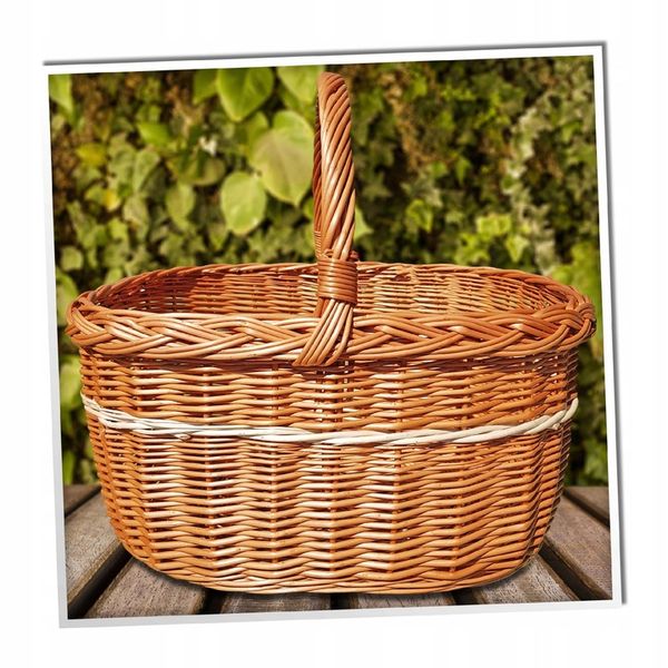 KOSZ WIKLINOWY KOSZYK NA ZAKUPY PIKNIK GRZYBY zdjęcie 3