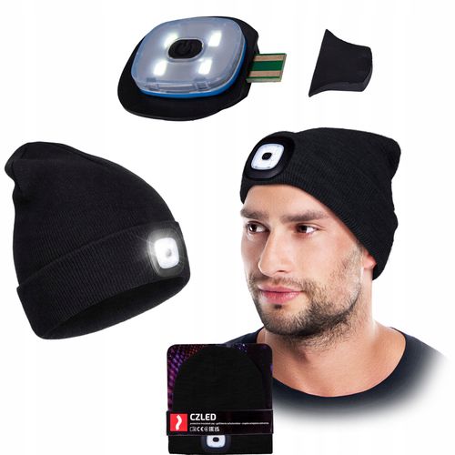 czapka zimowa led z wymienną latarką reis czled_b na Arena.pl