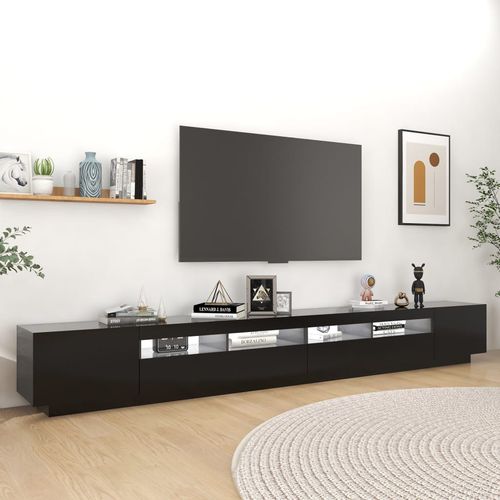 Szafka pod TV z oświetleniem LED, czarna, 300x35x40 cm na Arena.pl