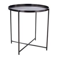 Okrągły stolik kawowy Moon DP-F80 titanium Moos Home metalowy tytan