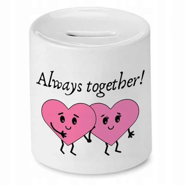 Skarbonka Prezent Walentynki Always Together! Z Nadrukiem Ze Zdjęciem zdjęcie 1