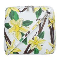 VERA PELLE torebka skórzana listonoszka z paskiem na ramię V640 z kwiatami