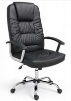 Fotel biurowy czarny ekoskóra regulowane krzesło gabinetowy