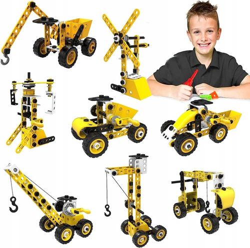 KLOCKI 10w1 KONSTRUKCYJNE EDUKACYJNE POJAZDY BUDOWLANE ZESTAW 112 elementów na Arena.pl